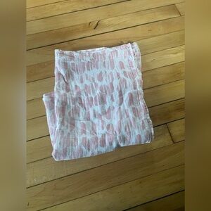 Aden & Anais pink and white watercolor heart print muslin infant blanket swaddle